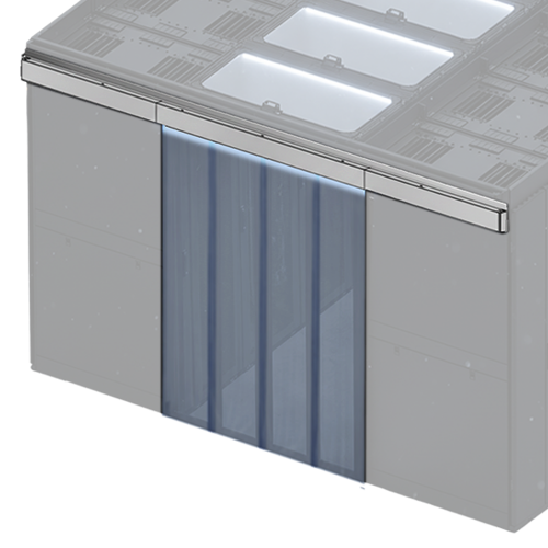 Прозрачная ПВХ завеса на место двери коридора 1200 мм для шкафов LANMASTER DCS 